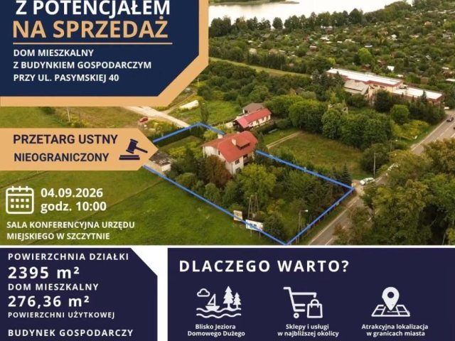 Duża działka blisko jeziora, w granicach Szczytna. Miasto wystawia ją na sprzedaż za 570 tys. zł
